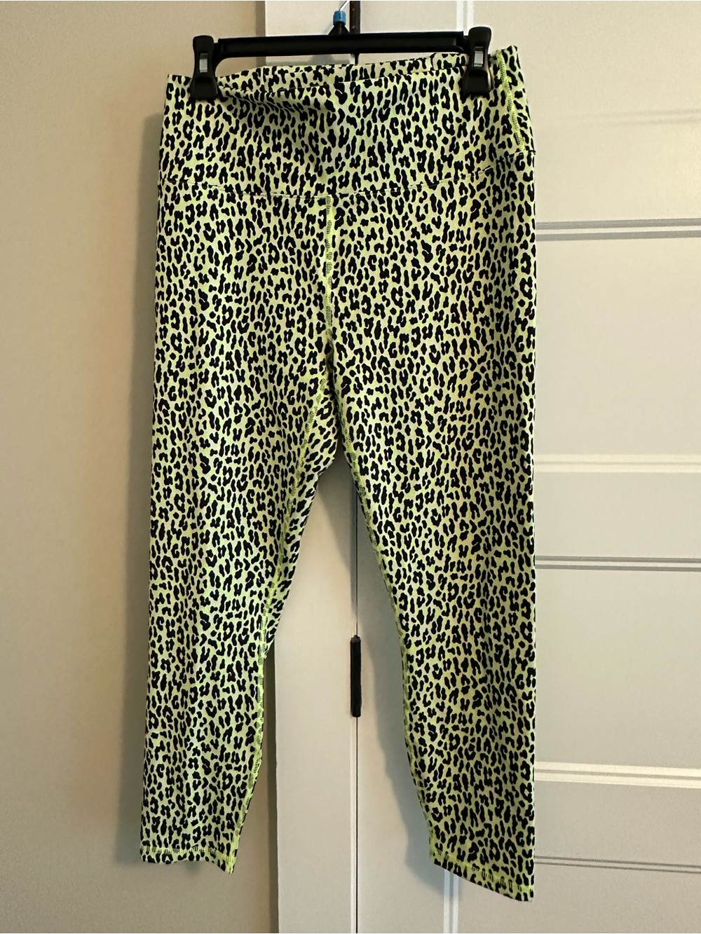 Fabletics Neon Green Leopard Print Leggings